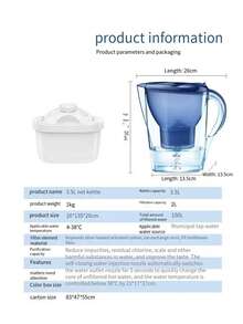 إبريق مياه قلوية من Home Times سعة 2.5 لتر/99 أونصة، فلتر مياه للمطبخ - 3.5 لتر لتعزيز الرقم الهيدروجيني، يشمل 1 خرطوشة تصفية، نظام تنقية من 7 مراحل (اللون: أزرق)، للمطبخ، حفلات الشاطئ الصيفية، الطعام، التخييم، التخزين، ديكور الغرفة، لوازم المطبخ - الأزرق - مشاهدة 16