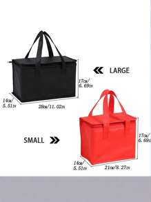 1 pièce de sac isotherme en non-tissé avec doublure en aluminium. Sac réutilisable isotherme pour les courses, les voyages, les pique-niques, la livraison de repas Doordash et les aliments chauds