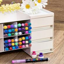 GuangNa Set di 168 marcatori acrilici liquidi diritti - inchiostro ad alta capacità, colore uniforme, impilabile, punta morbida, forniture per ufficio, pittura artistica, per pittura di fai da te su roccia, legno, plastica, tessuti. Adatto per pittura artistica professionale. Confezione regalo bella e adatta come regalo.