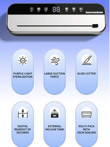 Macchina per il sottovuoto per uso domestico, per mantenere la freschezza, funzione di pompaggio automatico, macchina per il confezionamento di alimenti, macchina per la sigillatura di plastica mini, adatta per uso domestico e aziendale, ottimo regalo per la famiglia