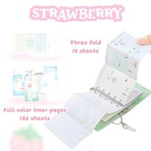 1 件 RosyPosy 迷你活页笔记本，便携式斜纹聚丙烯封面，多卡弹性装订日记本，带英语/日语/韩语选项，学校用品，返校 - 彩色 - 查看 10