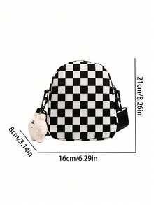 Mini Two Tone Checkered Pattern Square Bag Lightweight Fashion White-Collar Workers College Work Business Commute Office For Anniversary For For Birthday Gift On Valentine Day Phone Phone Pouch Bag Pouch Phone For Women Wallet Purse Wallet. - Multicolor - View 12