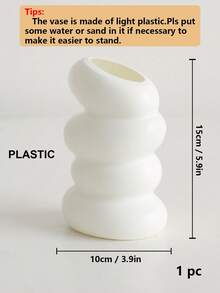 4/3/1 Pcs Plastic Spiral White Vase (Excluding Filler Decor), Nordic Style Creative Vase, Suitable For Kitchen, Living Room, Bedroom Home Decor, Exquisite Room Decor, Holiday Decor, Gift For Birthday, Graduation - Multicolor - View 12