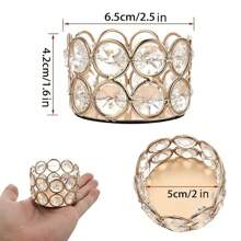 Set Of 10/4/1 Silver & Gold Crystal Candle Holders, Perfect For Elegant Dining Table Centerpieces, Weddings, Parties And Creative Gifts, Suitable For Decorating Christmas, Halloween And Other Holidays