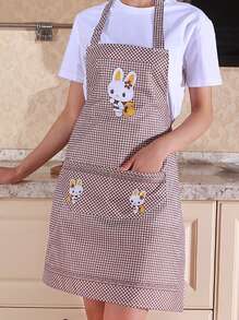 1 szt. Dostosowany wzór królika wiszący fartuch, odpowiedni do kuchni domowej, restauracji, jadalni, fartuch dla dorosłych, artykuły kuchenne, śliniaczek, prezent na dzień matki, prezent na dzień ojca