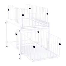 Living And Home Sliding Under-Sink Rack - 2-Tier Pull-Out Organizer (26cm White)