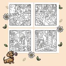 Un libro para colorear sobre momentos acogedores, adecuado para amigos, parejas y familias, excelente para reuniones, el Día de San Valentín, cumpleaños y otras festividades. Incluye materiales para pintar y estudiar, 22 páginas. Vuelta al cole