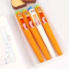 4 Stück/8 Stück Gelstift in Karottenform, witziger Kugelschreiber mit Kartoffelform und ausspringender Zunge als Schreibutensilien für die Schule