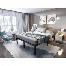 Cama de plataforma de 45 Min ST de 18 pulgadas con máxima capacidad de almacenamiento/reforzada/capacidad de 3500 lbs/fácil ensamblaje/base para colchón/láminas de acero/silencioso, tamaño Queen - Lleno - Ver 2