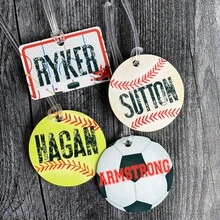 Baseball Bat Bag Tag | Personalized Sports Bag Tag | Custom Baseball Name Tag | Luggage Tag | Backpack Name Tag | Tournament Team Bag Tennis - Multicolor - View 12