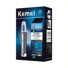 Kemei 科美KM-6630四合一男士理容套装：电动鼻毛/耳毛修剪器、胡须修剪器、无线充电式电动剃须刀、IPX7级防水面部护理旅行套装 - 男士完美礼物 - 黑色 - 查看 7