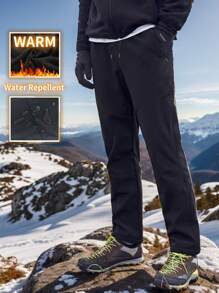 Men's Snow Ski Waterproof Softshell Snowboard Pants Outdoor Hiking Fleece With Zipper On 2 Pockets Winter