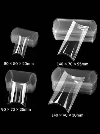 10 件透明 PVC 枕形礼品盒 - 多种尺寸，适合婚礼和新娘送礼会、毕业庆典、生日派对礼品、礼品包装用品