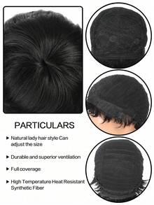 Pixie Cut Wig With Bangs Natural Short Black Synthetic Pixie Layered Hairstyles Wigs For Women