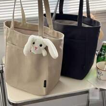 1pc Fashion Striped Canvas Beach Tote Bag For Women, 5.28-7.93gal Capacity, Waterproof Zipper Closure, Lightweight, Oil & Water Resistant, Easy To Clean, All-Weather Fabric, Versatile For Travel & Daily Use