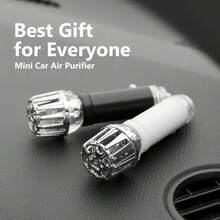 1pc Crystal Car Air Purifier, 12V Plug-In Negative Ion Generator, PM2.5 & Smoke Removal, Silent Operation, No Consumables, Car Interior Accessory, Creative Gift, Ionizer Air Cleaner