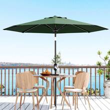 7.5ft/9ft/10ft Patio Umbrella With Crank Lift & Push Button Tilt, Table Umbrella Outdoor Patio 8 Sturdy Ribs For Yard, Deck, Pool, 7 Colors For Choices, Dark Green - 墨綠色 - 查看 1