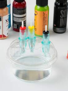 20个防漏纹身墨水清洗杯 - 透明塑料材质，易于混合稀释，适用于Tip-Top墨水盒清洁 - 专业级，无需电池