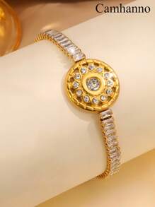 2/1 pièce Accessoires en acier inoxydable simples et à la mode, exquis. Le meilleur choix pour les femmes, les hommes, les couples et les voyages quotidiens. Convient pour la rue, les fêtes, les anniversaires et diverses occasions. Accessoires polyvalents.