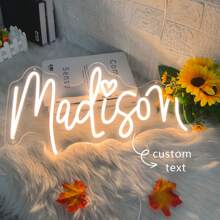 Custom Neon Signs, Neon Name Sign For Home Wall Decor Custom 1low/2low Neon Sign Personalized Holiday Gifts LED Sign Custom Neon Lights For Wedding Birthday Party Light, Christmas Decoration Gift Power By USB/Battery Packs