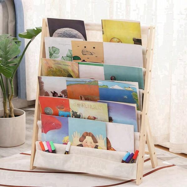 1 Stück Holzbücherregal, Mehrstöckiges Buch Aufbewahrungsregal, einfaches Zeichnungsbuch Aufbewahrungsregal, Bodenmagazinregal, Haushaltsspeicher und Organisation für Studium, Schlafzimmer, Büro, Schreibtisch, Plastikkorb, Spielzeugkorb, Haus Dekoration, Tischdekoration, Heimdekorationsartikel, Raumdekoration, Schlafzimmerdekoration, Geschenke, Korb, Aufbewahrungskorb, Autozubehör, Küche, Badraumorganisator, Küchenausstattung, Raumdekoration, Heimdekoartion