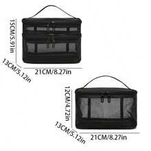 1pc Embroidery Customization Double Layer Mesh Cosmetic Bag With Zipper, Transparent Net Cosmetic Bag With Handles, Multifunctional Makeup Organizer, Lightweight And Breathable Toiletry Storage Bag, Ideal For Daily Use Or Trips,All-Purpose,Large Capacity,Versatile,Multifunction,Colorful,Cute,Adorable,Contracted,Funny,Kawaii,Y2K,Minimalist,Commuting,Business Casual,Basics,Custom,Personalized,Unique,Customized,Ideal Gifts For Him,Ideal Gifts For Her,Her,Family,Friends,Girlfriend,For Anniversaries,For Birthdays,For Holiday/ Vacation,For Outdoors/Outings/Travel/Hiking/Stadium/Sports/Climbing,For Business/Commute/Work/Office,School Supplies,Back To School,School Gift,For Office,For School,For Classroom,For Teacher Gifts,For University,For Colleague,For Dorm Rooms,For Teacher,For Boys And Girls,For Teenagers,Junior High School Students,Middle School Students,High School Senior High School Students,College Students,University Students,Freshman,Sophomore,Underclassmen