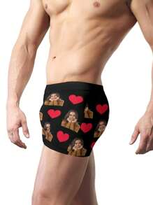 Customized Boxer Briefs For Boyfriend, Husband, Or Him – Personalized Men's Underwear With Heart Design – Funny, Cute, And Adorable Custom Boxer Shorts In Size XS-3XL – Unique Valentine's Day, Birthday, Anniversary, Or Holiday Gift