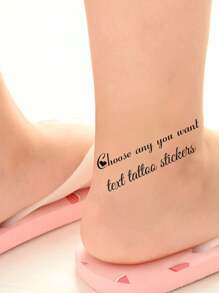 LICVIC 1-20pcs Custom Text Temporary Tattoo Stickers, Personalized Tattoo Sticker, Customizable Valentine's Day Gifts, Customized Letter Tattoo Stickers, Quote Tattoos, Suitable For Birthday Gifts Colorful, Leisure, Basics, Casual, Soft, Unique, Customized, Personalized, Custom, Ideal Gifts For Her, Girlfriend, Her, Boyfriend, Friends, Easy Comfort