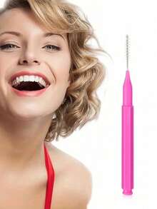 100/50/20/5支成人直牙线刷，清洁牙缝，矫正牙套间隙，牙齿清洁，软牙间刷，矫正牙套牙线签，一次性牙间清洁器 - 玫紅色 - 查看 6