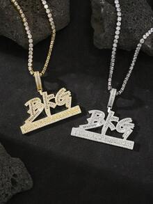 1pc Men's Hip Hop Iced Out Personalized Platinum Plated BFK Custom Pendant 5A High Quality Zirconia Rapper Jewelry 4mm 20 Inch Tennis Chain With Gift Box - Hip Hop - View 2
