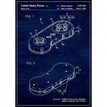 1 peça/3 peças pôsteres de artes de parede, projeto de controle de jogo vintage, patente, pôster de jogo legal, pintura em tela, arte de parede, adequada para sala de estar, decoração de sala de jogos familiar, sem moldura/emoldurada