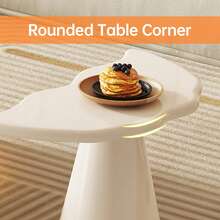 Guyii Side Table Small, Side Table Modern, Side Table Wood, Side Table Round, Side Table Affordable, Small Cloud Side Table, Modern Minimalist Cocktail Table, Irregular Nesting Table For Small Living Rooms, White. - trắng - Xem 12