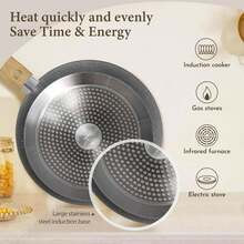 Induction Cookware Sets - 12 Piece Cooking Pan Set, Gray Granite Nonstick Pots And Pans Set, Induction Hob Pans Set - Grey - View 5