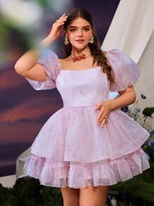 Faeriesty Abito da principessa romantico per la primavera/estate di Faeriesty con gonna in tulle arricciata - perfetto per appuntamenti in giardino, picnic e eventi estivi