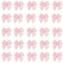 50/100pcs Mini Satin Bow, Assorted Colors - Polyester Handmade No Feather Bows, DIY Crafts, Garment Accessories, And Elegant Gift Wrapping Decorations