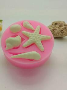 1pc Seashell Silicone Mold For DIY Baking Tools, Shell Shaped Candle/Soap/Resin Craft Mold - Pink - View 3
