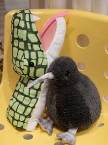 Weiches Kiwi Plüschtier - lebensechte Kiwi Stoffpuppe - weich, flauschig, süße Tierfigur, erhältlich in Kaffee/Grau/Weiß - perfektes Geschenk für Jugendliche und Erwachsene (20cm/7.8inch)