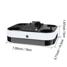 P5 控制器充电站兼容 DualSense Edge 控制器，快速充电底座带线缆，适用于 Playstation 5 和 DualSense Edge 控制器的双控制器充电站，带 9 色 RGB 灯 - 黑與白 - 查看 4