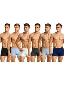 6-Pack Men's Cotton Stretch Seamless Low Rise Boxer Briefs (M-2XL) - Assorted - View 8