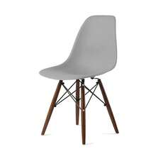 Probasto Eames Shell Chair, Eames Chair, Stylish Dining Chair, Shell Chair, Eames Chair, Nordic, Wooden Legs, Brown Legs, Easy Assembly, 1 Chair - Grey - View 1
