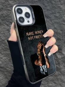 1pc Star Pattern Matte Texture Individual Button + Individual Camera + Matte Soft Anti-Slip Anti-Drop IMD Phone Case Waterproof Shockproof Scratch Resistant - Multicolor - View 4