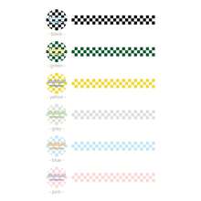 Ruban Washi de la série Damier de 300 cm, autocollants en papier DIY à damier frais, fournitures de papeterie créatives, retour à l'école - 1 volume - Voir 4