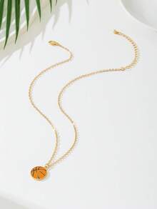 1 chiếc vòng cổ mặt dây chuyền hình bóng rổ, bóng đá, bóng đá giản dị và vui nhộn dành cho phụ nữ, phụ kiện thời trang - Nhiều màu - Xem 14