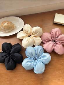 1个女士优雅发圈，适合日常使用、洗脸、外出、约会、晚餐、拍照、通勤、搭配春夏服装，也是送给朋友的礼物。发圈、发绳、马尾辫发饰、弹性发带、美发家居饰品 - 彩色 - 查看 4