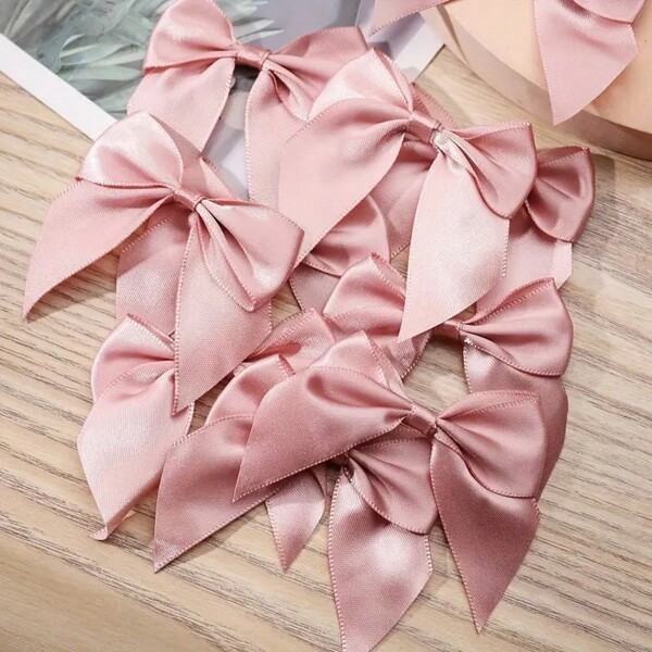 30 pezzi, fiocchi di nastro di raso rosa e rosso - decorazioni per matrimoni, vacanze, artigianato fai-da-te, abbigliamento, accessori, confezioni regalo e feste - ideali per compleanni, vacanze, ghirlande, matrimoni, addii al nubilato e feste