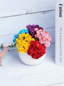 3 lots de roses miniatures artificielles en papier de couleurs mélangées, fleurs artisanales petites pour artisanat, fleurs miniatures pour bouquet de mariage. Fleurs en papier miniatures avec tiges pour artisanat DIY, scrapbooking et embellissement