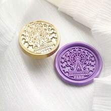 Fantasy Plant Series Wax Seal Stamp, Copper Head Asymmetrical Embossed Seal, Envelope Sealer, Wax Stamp For Journal, Christmas Vintage Removable Brass Suitable For Wedding Invitations,Back To School,School Supplies - one-size - View 16