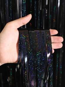 1 件 1*2 米银色金属丝窗帘金属闪光塑料流苏闪光飘带窗帘门窗装饰派对 - 彩色 - 查看 20