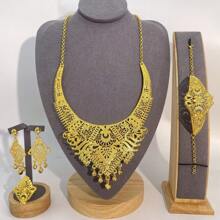 5pcs Luxury Bridal Jewelry Set With Earrings, Necklace And Ring, Suitable For Weddings, Ceremonies, Parties