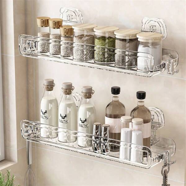 1 pieza Estantería de baño con ventosa para montaje en pared, estantes de almacenamiento en esquina, soporte para champú, estante para cosméticos, canasta de drenaje de ducha, organizador de baño y cocina para el hogar